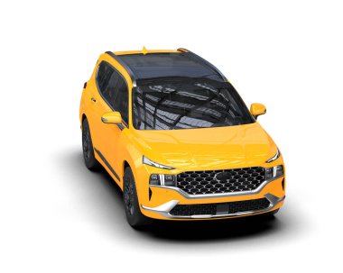 Beyaz arka planda modern şehir arazi aracı. 3d oluşturma