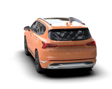 Beyaz arka planda siyah ve sarı benekli turuncu cip. 3 Boyutlu Hazırlama.