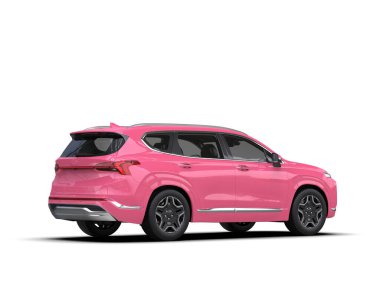 boş yüzeyi olan modern pembe araba - yan görünüm