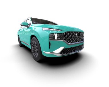 beyaz arkaplanda modern SUv