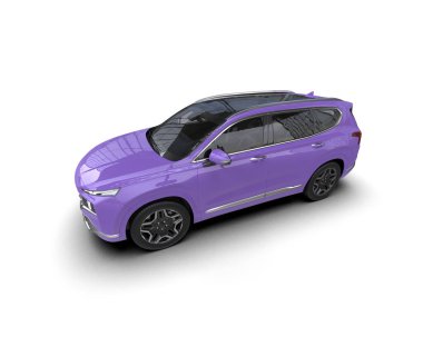 mor renkli araba - üst görünüm - arka görünüm