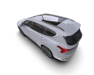 Beyaz arka planda modern şehir cipi. 3d oluşturma