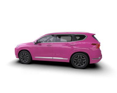 Pembe modern araba, arka manzaralı.