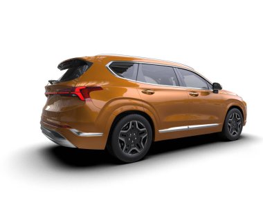 Beyaz arka planda modern lüks şehir arabası. 3d oluşturma