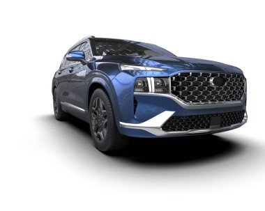 Modern araba arka planda izole edilmiş. 3D görüntüleme - illüstrasyon