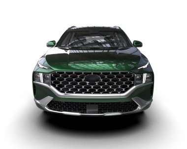 araba yeşili modern şehir - ön manzara.