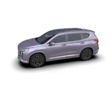 Araba beyaz arka planda izole edilmiş. 3d görüntüleme - resim