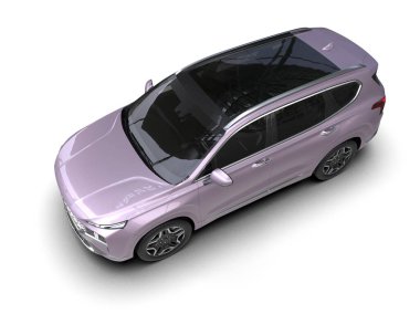 Araba beyaz arka planda izole edilmiş. 3D görüntüleme - illüstrasyon