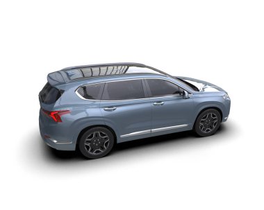 Beyaz arka planda mavi lüks SUV