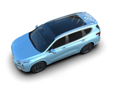 Beyaz arka planda 3 boyutlu araba