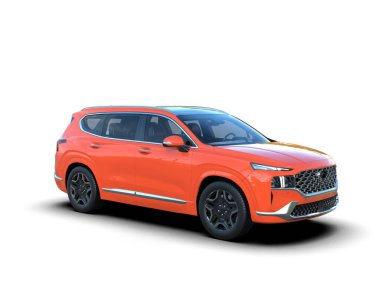 Modern SUV arka planda. 3d illüstrasyon