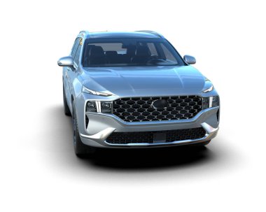 Modern araba arka planda izole edilmiş. 3D görüntüleme - illüstrasyon