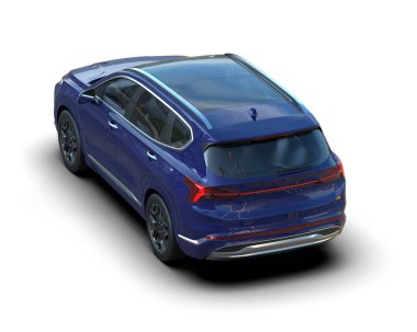 beyaz arkaplandaki modern araba 3 boyutlu görüntüleme