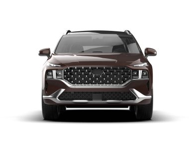 Beyaz arka planda siyah lüks bir araba. 3d oluşturma