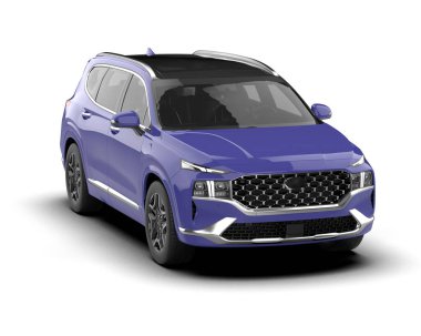 Modern araba arka planda izole edilmiş. 3D görüntüleme - illüstrasyon