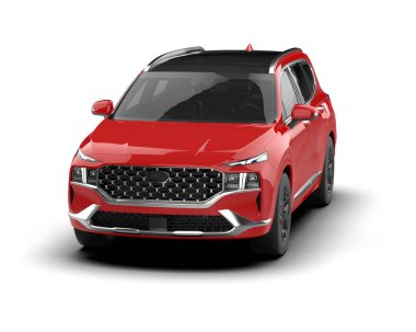modern kırmızı SUV - 3D görüntüleme