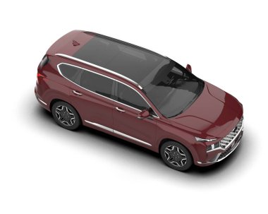 SUV beyaz arka planda izole edildi. 3d oluşturma