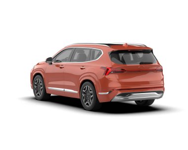 Beyaz arka planda modern bir araba. 3d oluşturma.