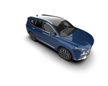 Gölgeli mavi lüks SUV arabası