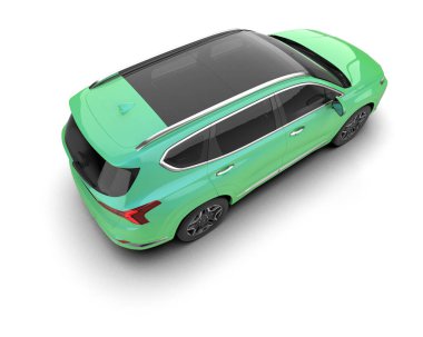 modern araba beyaz arka planda izole edildi. 3 boyutlu çizim - illüstrasyon