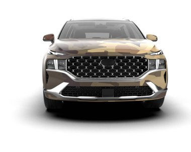 Modern kamuflajlı SUV arabası beyaz arka planda izole edildi