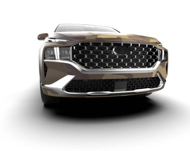 Modern kamuflajlı SUV arabası beyaz arka planda izole edildi