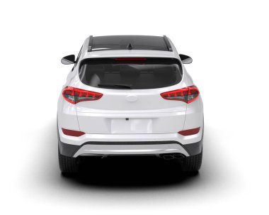 modern beyaz SUV arabası beyaz arkaplanda izole edildi