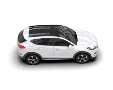 modern beyaz SUV arabası beyaz arkaplanda izole edildi