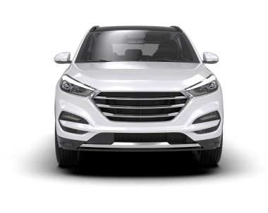 modern beyaz SUV arabası beyaz arkaplanda izole edildi