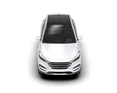 modern beyaz SUV arabası beyaz arkaplanda izole edildi
