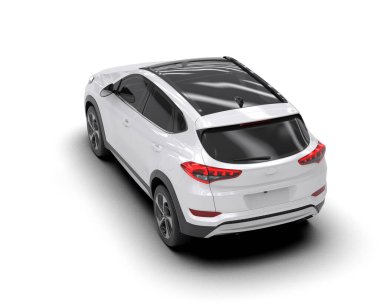 modern beyaz SUV arabası beyaz arkaplanda izole edildi
