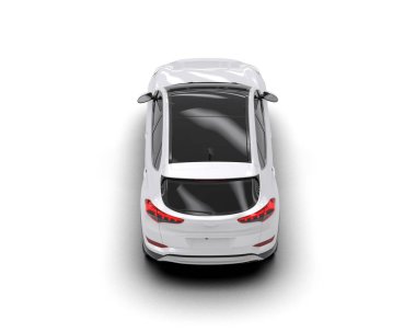modern beyaz SUV arabası beyaz arkaplanda izole edildi