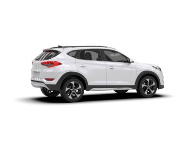 modern beyaz SUV arabası beyaz arkaplanda izole edildi