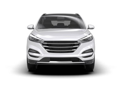 modern beyaz SUV arabası beyaz arkaplanda izole edildi