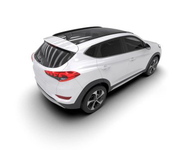 modern beyaz SUV arabası beyaz arkaplanda izole edildi