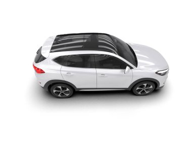 modern beyaz SUV arabası beyaz arkaplanda izole edildi