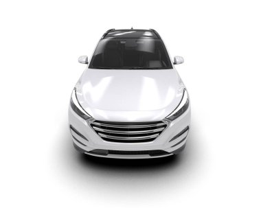 modern beyaz SUV arabası beyaz arkaplanda izole edildi