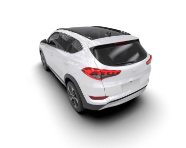 modern beyaz SUV arabası beyaz arkaplanda izole edildi
