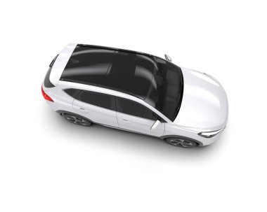 modern beyaz SUV arabası beyaz arkaplanda izole edildi