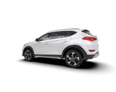 modern beyaz SUV arabası beyaz arkaplanda izole edildi