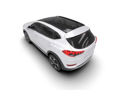 modern beyaz SUV arabası beyaz arkaplanda izole edildi