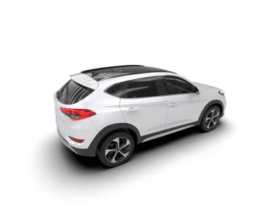 modern beyaz SUV arabası beyaz arkaplanda izole edildi