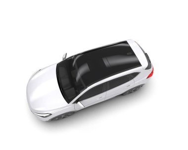 modern beyaz SUV arabası beyaz arkaplanda izole edildi