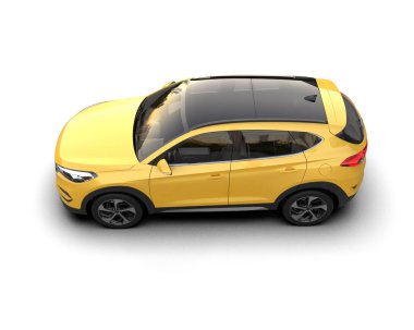 Tasarımınız için boş alanı olan araba şehri - 3 boyutlu illüstrasyon.