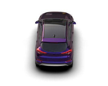 Modern araba arka planda izole edilmiş. 3D görüntüleme - illüstrasyon