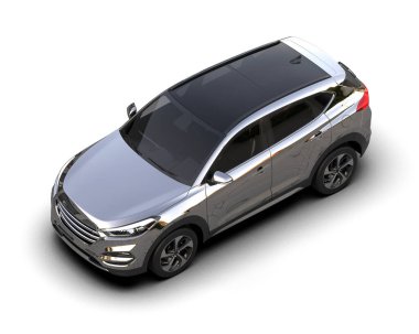 Beyaz arka planda bir cip. 3d oluşturma