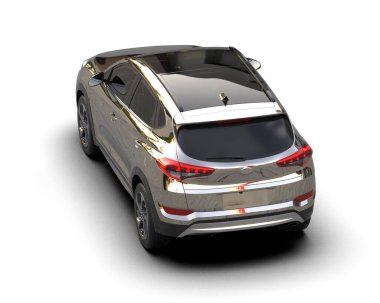 Modern SUV beyaz arka planda izole edildi. 3d illüstrasyon