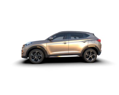 Bir markanın 3 boyutlu görüntülenmesi - daha az genel SUv beyaz arkaplanda izole edildi