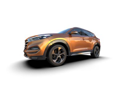 Beyaz arkaplandaki arabanın 3 boyutlu resmi