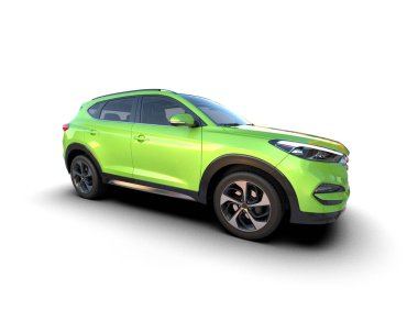 beyaz arkaplanda izole edilmiş küçük SUV aracı